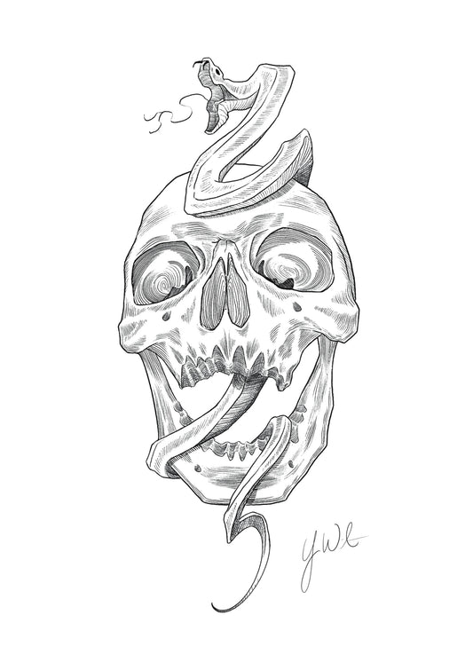 Skull Snake Print